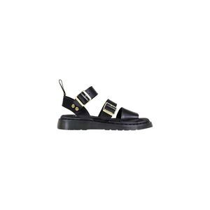 Dr. Martens Black Leather Flat Women's Sandals